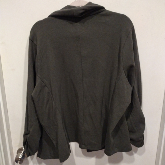 NWT Culture Code Women's Olive Green Jacket Sz 3X-Ruched Sleeves-Boho Western - Picture 8 of 8